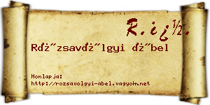 Rózsavölgyi Ábel névjegykártya