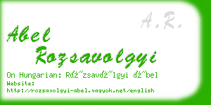 abel rozsavolgyi business card